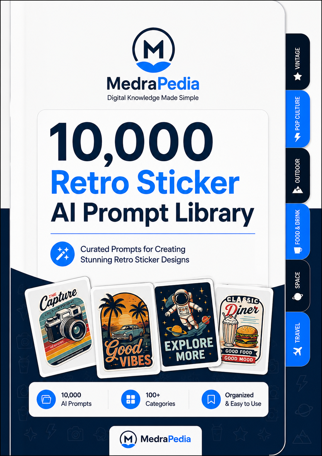 10,000 Retro Sticker AI Prompt Library cover